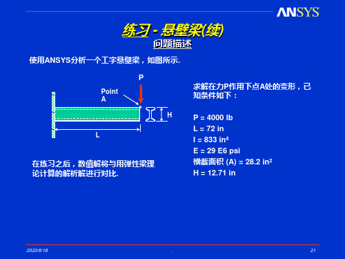 ansys梁和三维例子PPT课件