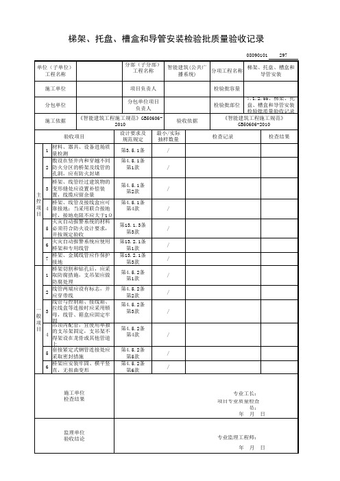 7.1.2.55、梯架、托盘、槽盒和导管安装检验批质量验收记录