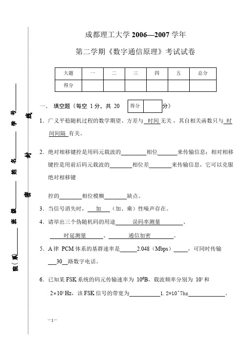 成都理工数字通信原理06-07