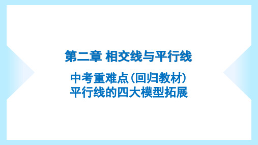 2023年北师大版七年级下册数学第二章相交线与平行线中考重难点(回归教材)平行线的四大模型拓展