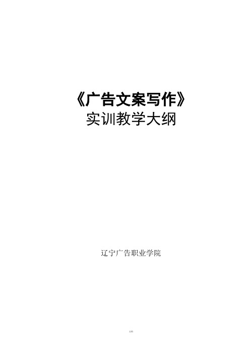 《广告文案写作》实训教学大纲