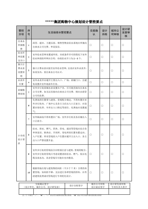 给排水专业设计管控要点-购物中心