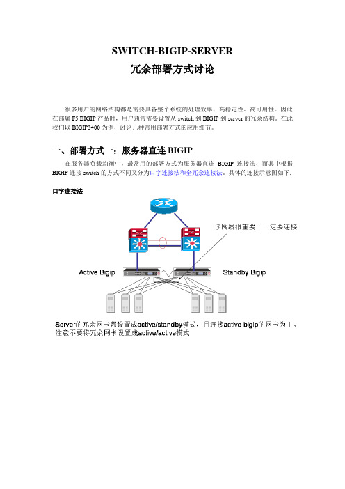 SWITCH-BIGIP-Server冗余部署方式讨论