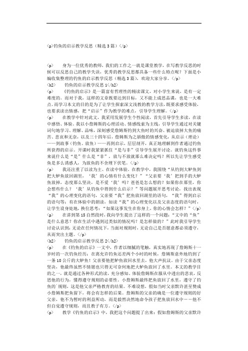 钓鱼的启示教学反思(精选3篇)