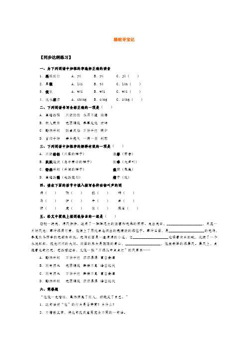 骆驼寻宝记同步练习套语文版七年级下册