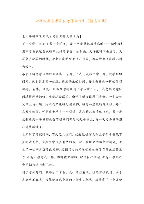 六年级期末考试会考什么作文(精选3篇)