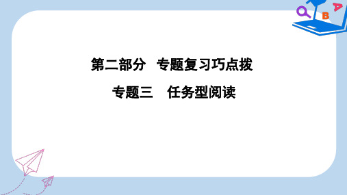 【精选】版高考英语大一轮复习第2部分专题复习巧点拨专题3任务型阅读课件新人教版