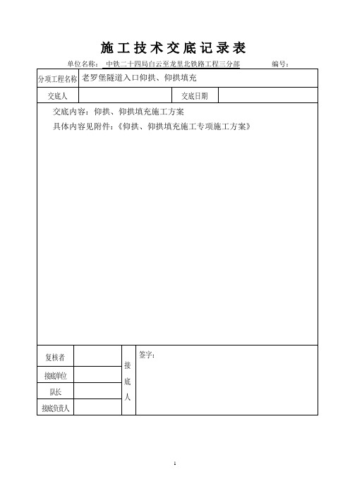 仰拱、仰拱填充施工专项方案(1)