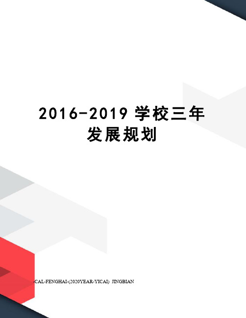 -2019学校三年发展规划