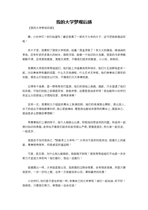 我的大学梦观后感