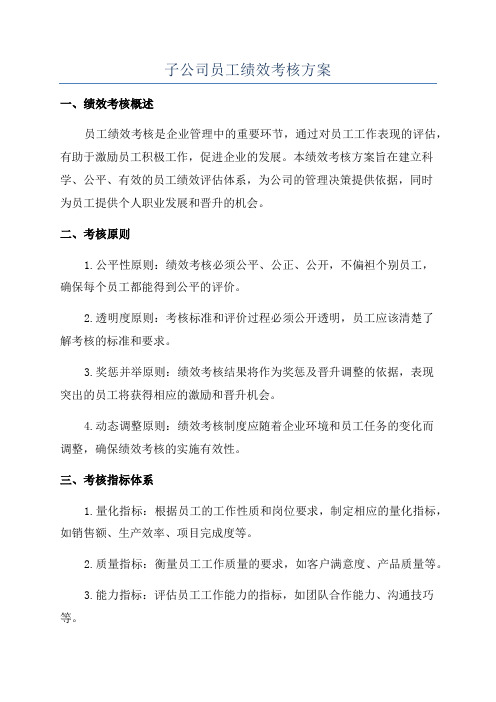 子公司员工绩效考核方案