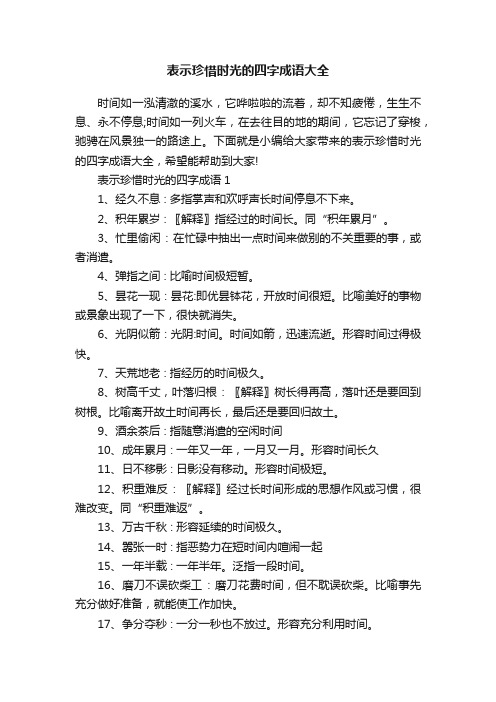 表示珍惜时光的四字成语大全