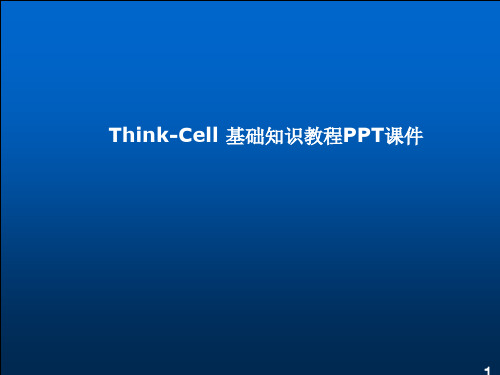 Think-Cell 基础知识教程PPT课件