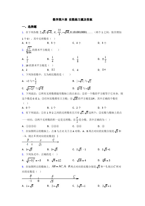 数学第六章 实数练习题及答案