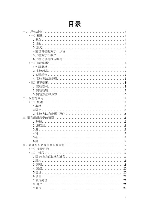 兽医病理解剖学实习报告