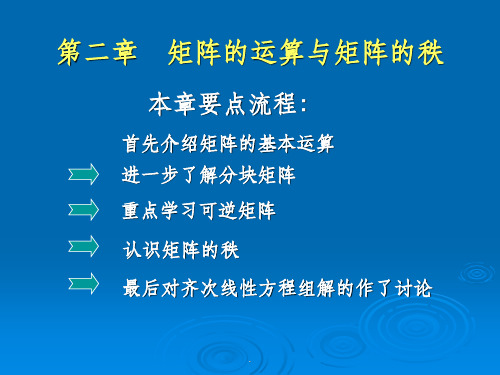 第二章  矩阵的运算及与矩阵的秩ppt课件