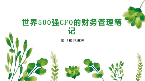 世界500强CFO的财务管理笔记