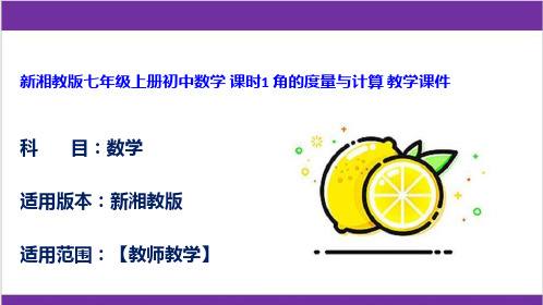 新湘教版七年级上册初中数学 课时1 角的度量与计算 教学课件