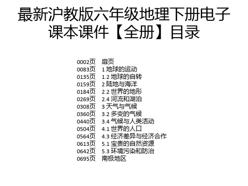 最新沪教版六年级地理下册电子课本课件【全册】