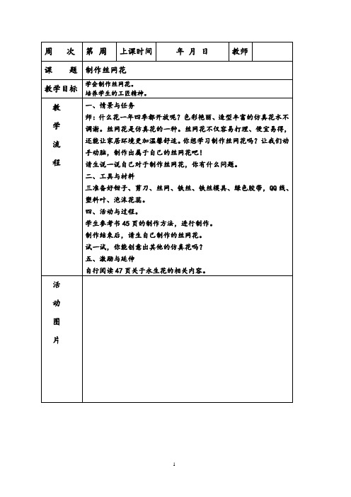 《制作丝网花》教案