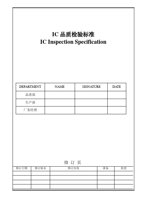 LCM行业 IC质量检查标准