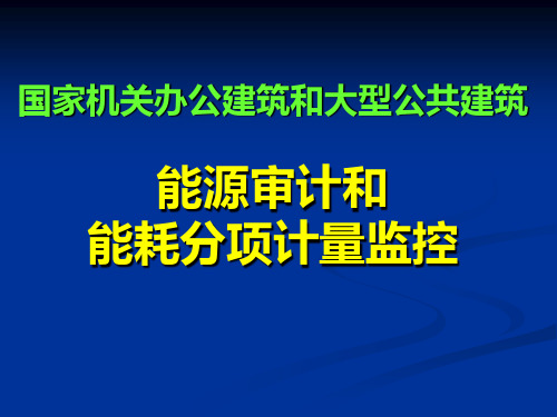 09大型公建能耗分项计量监测和审计