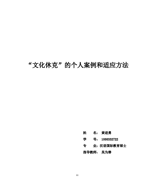 文化休克”的个人案例和适应方法