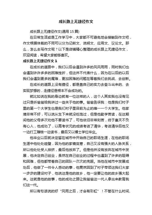 成长路上无捷径作文