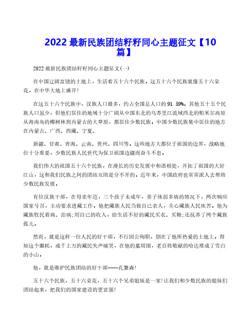 2022最新民族团结籽籽同心主题征文【10篇】