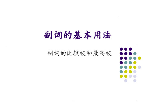 副词的基本用法及它的比较级和最高级PPT课件