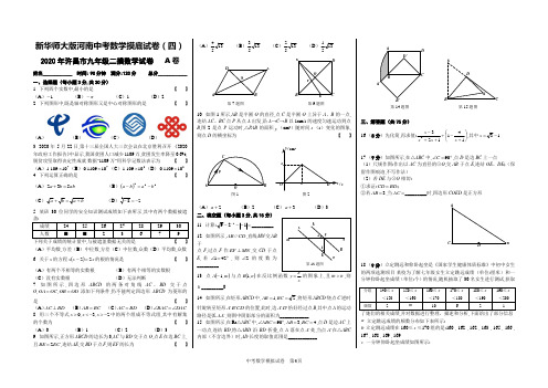 新华师大版河南中考数学摸底试卷(四)A卷A3打印版
