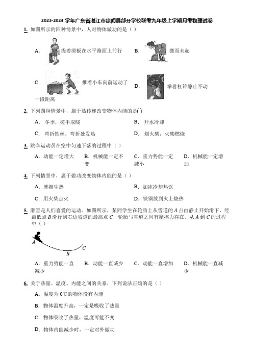 2023-2024学年广东省湛江市徐闻县部分学校联考九年级上学期月考物理试卷