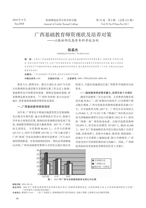 广西基础教育师资现状及培养对策——以桂林师范高等专科学校为例