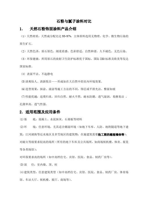 石粉与涂料腻子的对比