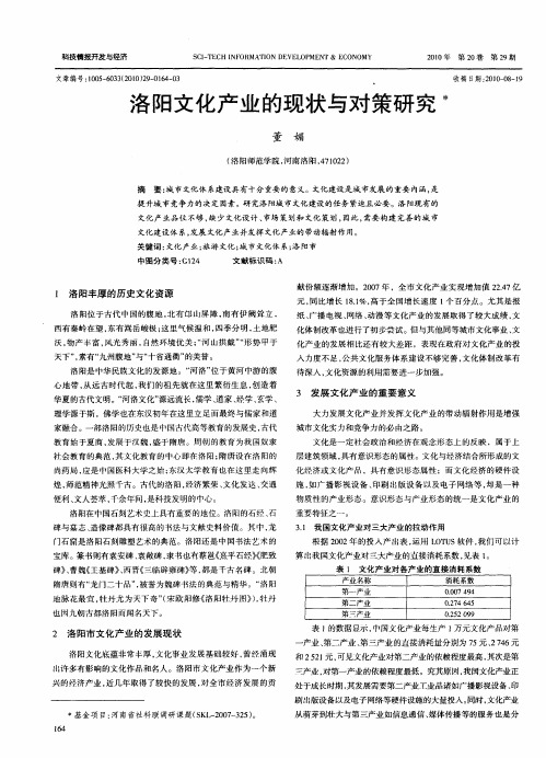 洛阳文化产业的现状与对策研究