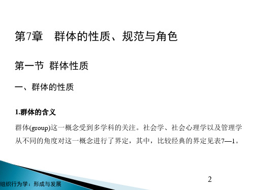 第七章  群体的性质、规范与角色  《组织行为学》PPT课件