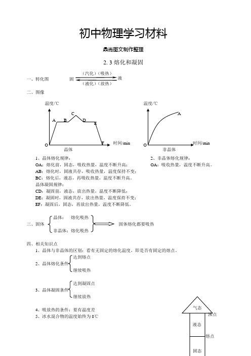 苏科版物理八年级上册2.3熔化和凝固.docx