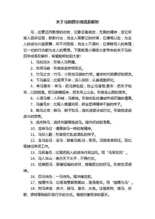 关于马的四字成语及解析