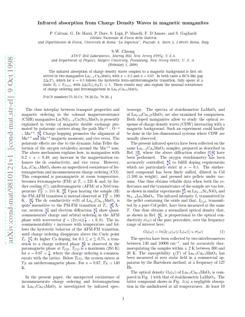 Infrared absorption from Charge Density Waves in magnetic manganites