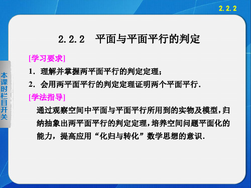 高中数学必修二——平面与平面平行的判定