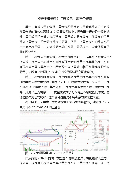 《量柱擒涨停》“黄金仓”的三个要素