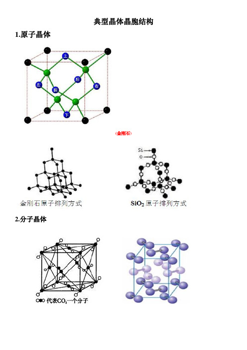 常见典型晶体晶胞结构