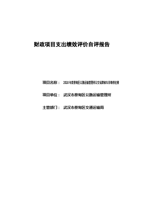 财政项目支出绩效评价自评报告