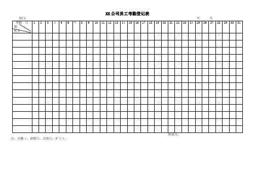 公司员工考勤表(14个表格模板)