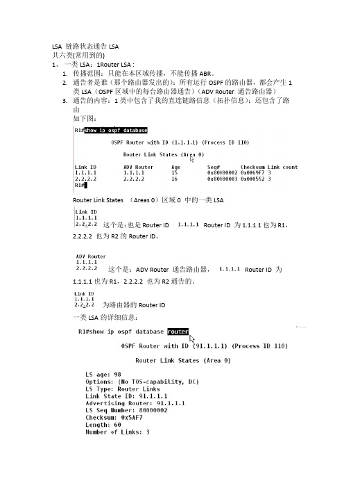 OSPF一类二类LSA详细解说