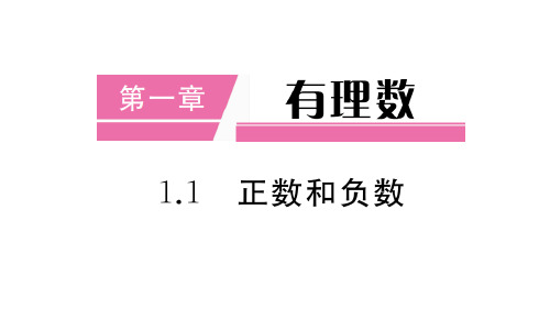 人教版七年级上册数学作业课件第一章 正数和负数