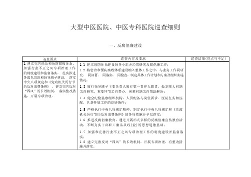 大型中医医院巡查细则