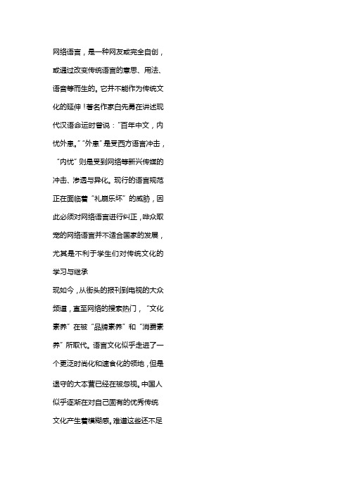 网络语言 攻辩小结2