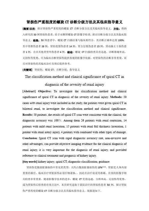 肾损伤严重程度的螺旋CT诊断分级方法及其临床指导意义 (1)