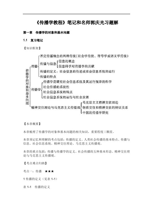 《传播学教程》笔记和名师郭庆光习题解